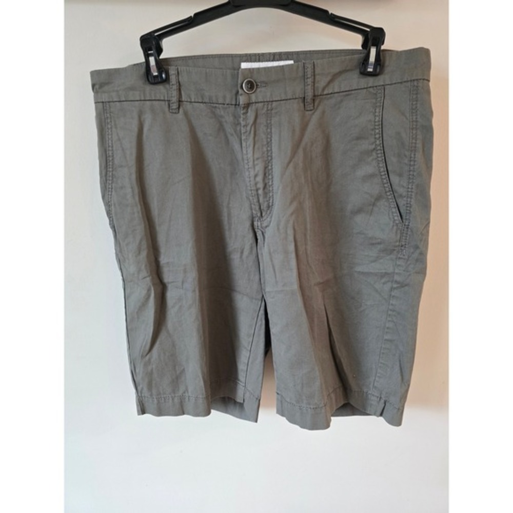 Brax Feel Good Style Bristol Mens Olive Green Cotton‎ Chino Shorts Size 33/32